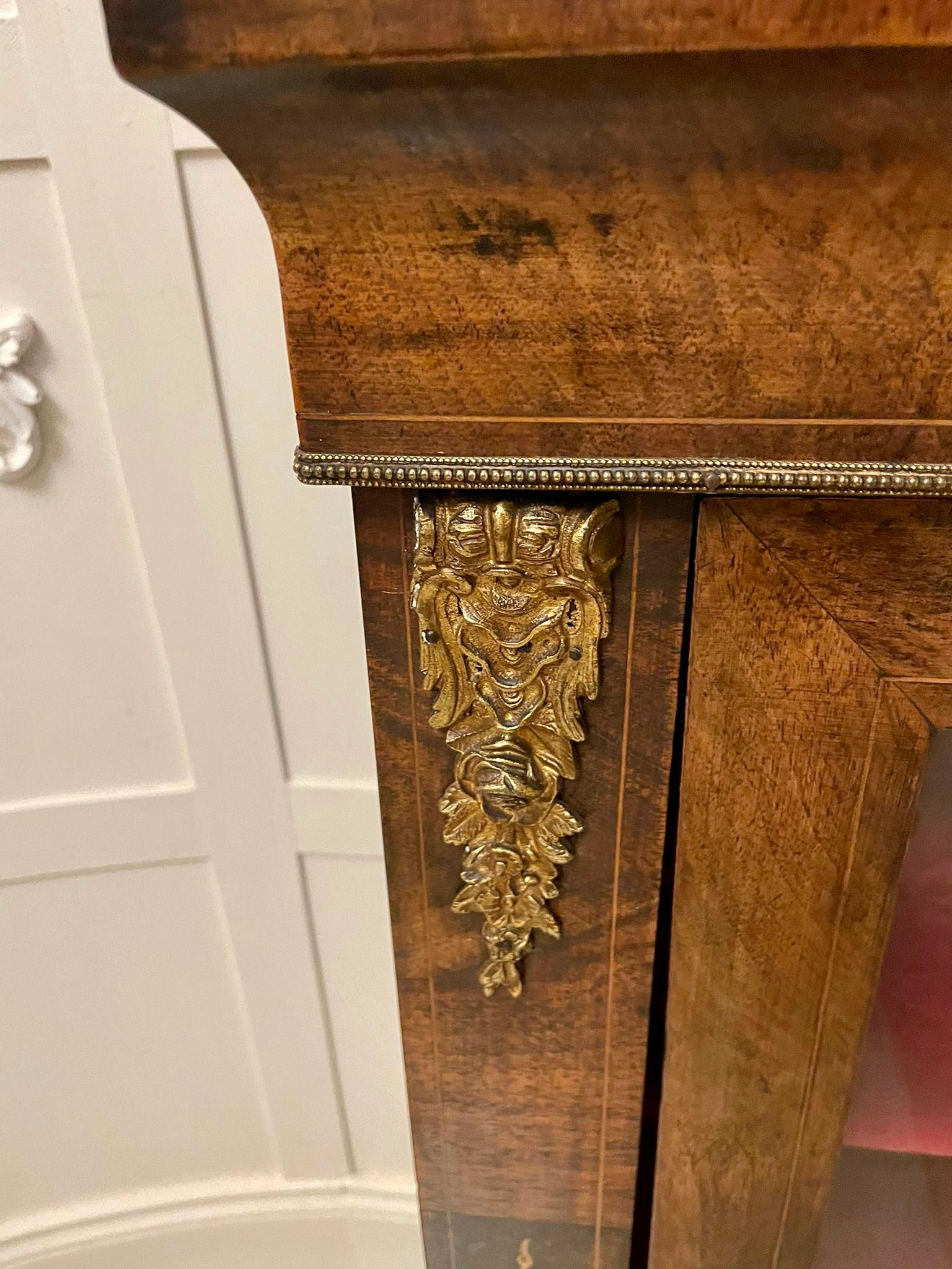 Antique Victorian Figured Walnut Inlaid Display Cabinet  5