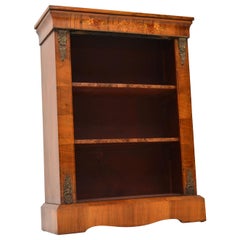 Antique Victorian Figured Walnut Open Bookcase