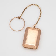 Antique Victorian Finger Ring Chatelaine Pill Box Pendant 10k Rose Gold Jewelry