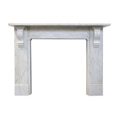 Antique Victorian Fireplace Surround in White Carrara Marble