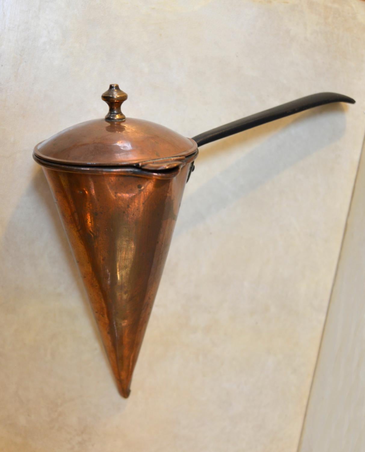 Early Victorian Antique Victorian Fireside Kitchen Cone Copper Ale Warmer Cider Muller English For Sale