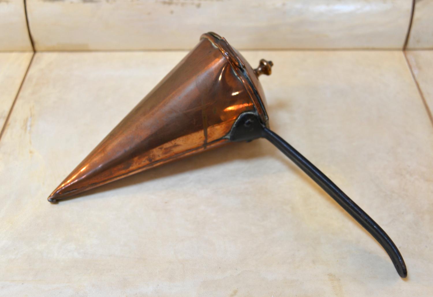 British Antique Victorian Fireside Kitchen Cone Copper Ale Warmer Cider Muller English For Sale