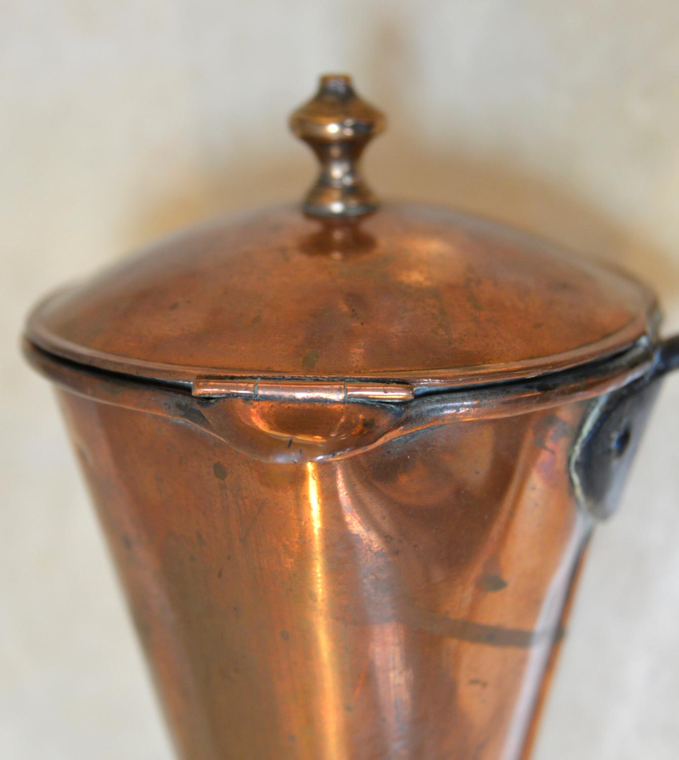 Antique Victorian Fireside Kitchen Cone Copper Ale Warmer Cider Muller English In Good Condition For Sale In Sherborne, Dorset
