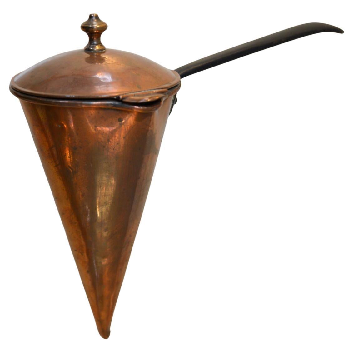 Antique Victorian Fireside Kitchen Cone Copper Ale Warmer Cider Muller English For Sale
