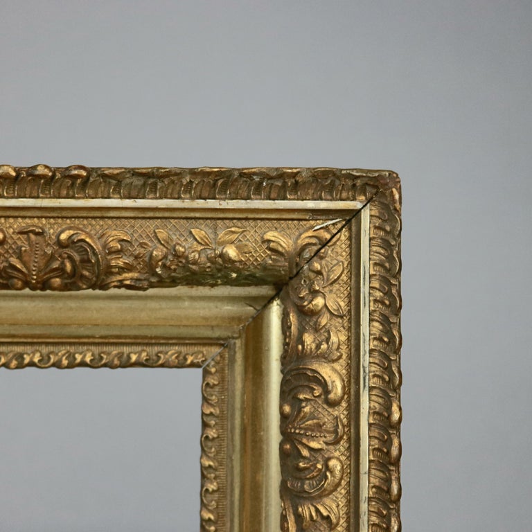 European Antique Victorian First Finish Giltwood Painting Frame, c 1890 For Sale
