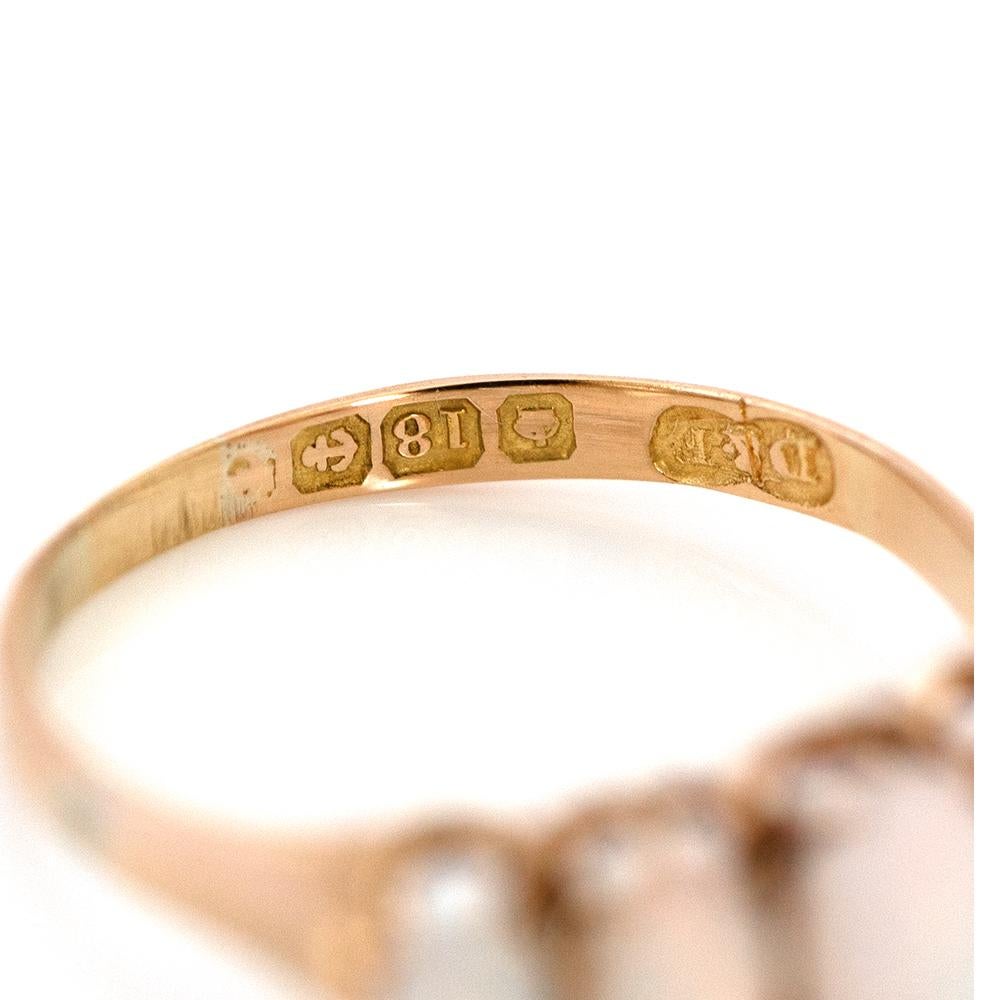 Antique Victorian Five-Stone Opal Ring 18ct Gold Ring For Sale 3