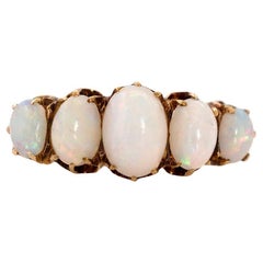 Antique Victorian Five-Stone Opal Ring 18ct Gold Ring
