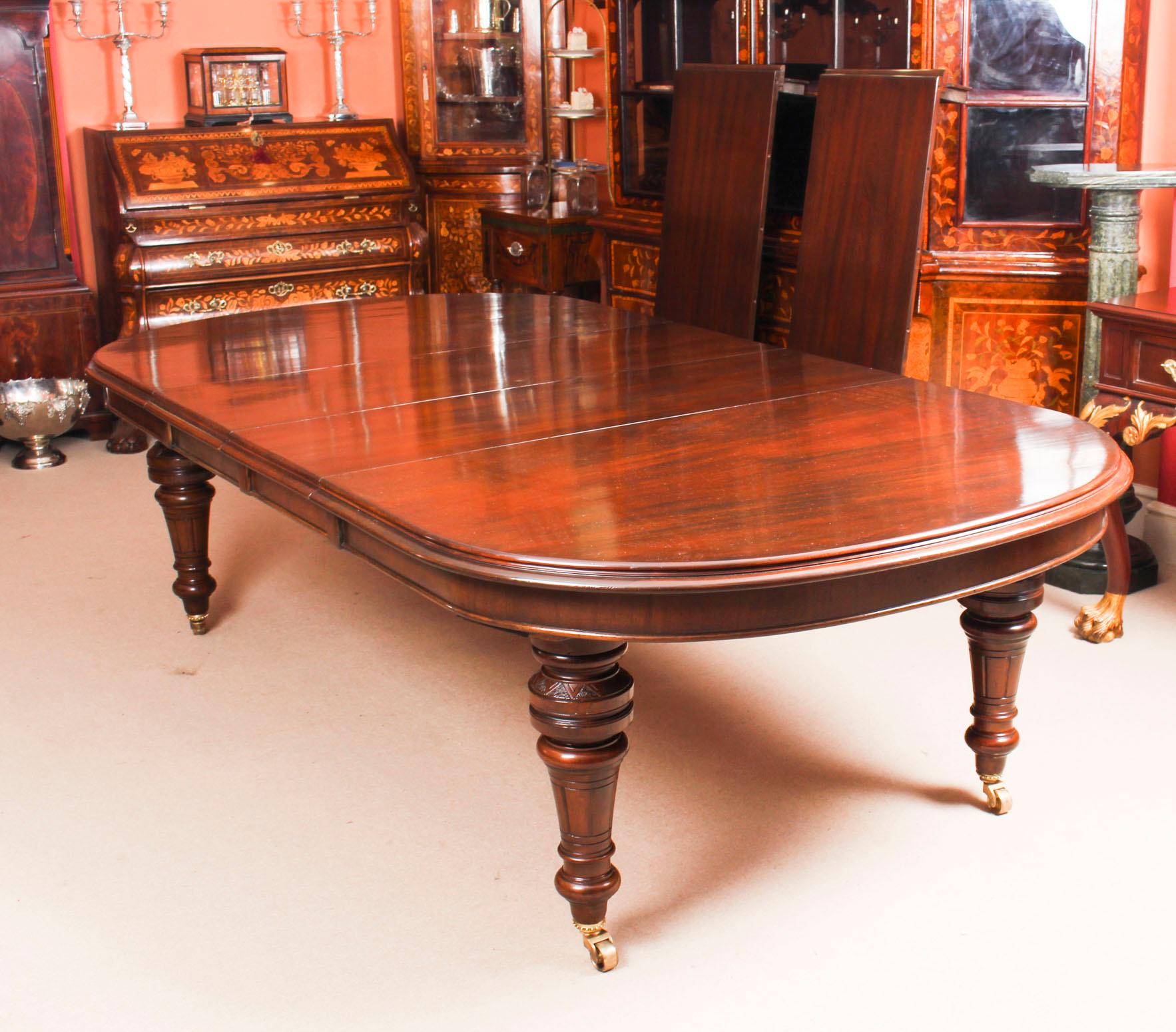 Antique Victorian Flame Mahogany D End Extending Dining Table, 19th Century 5