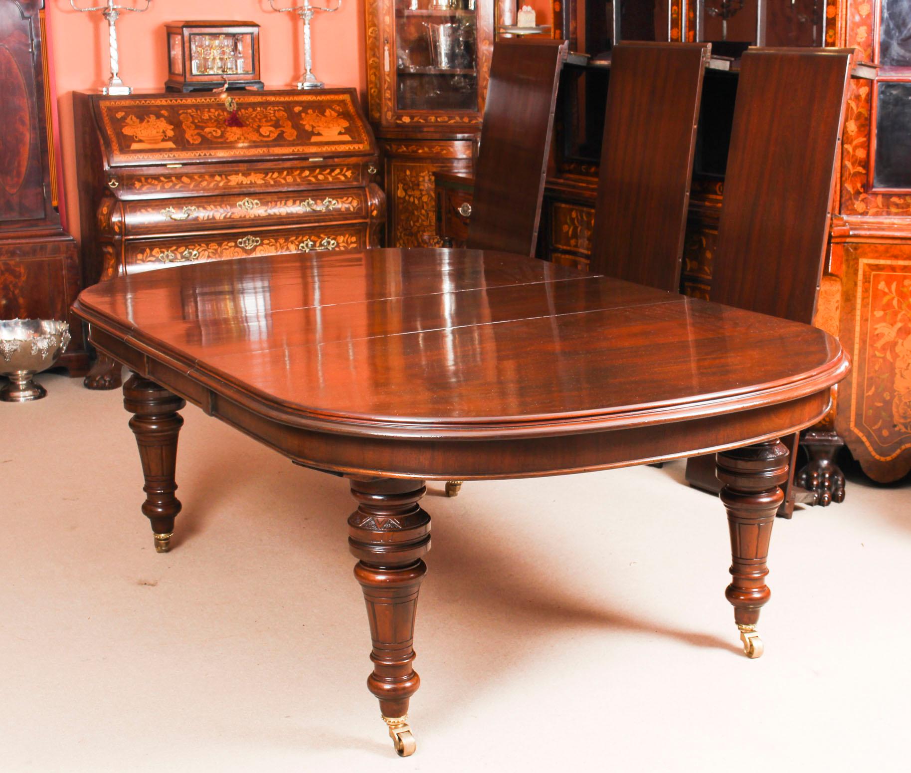 Antique Victorian Flame Mahogany D End Extending Dining Table, 19th Century 7