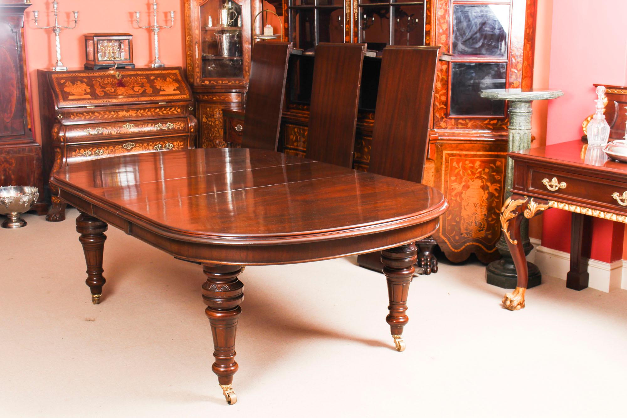 Antique Victorian Flame Mahogany D End Extending Dining Table, 19th Century 8