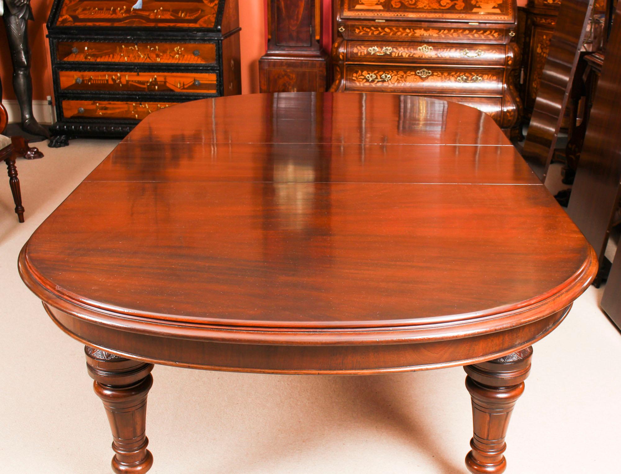 Antique Victorian Flame Mahogany D End Extending Dining Table, 19th Century 9