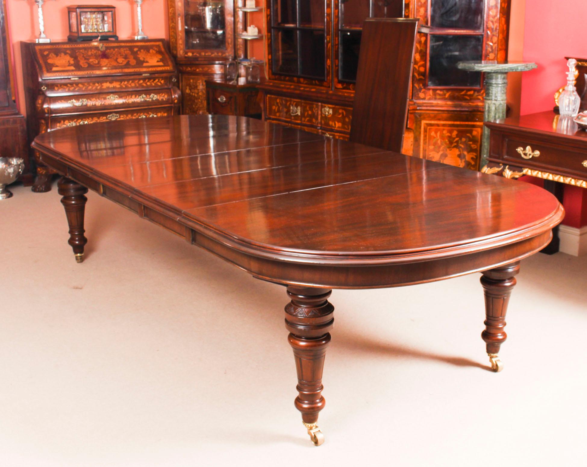 Antique Victorian Flame Mahogany D End Extending Dining Table, 19th Century 2