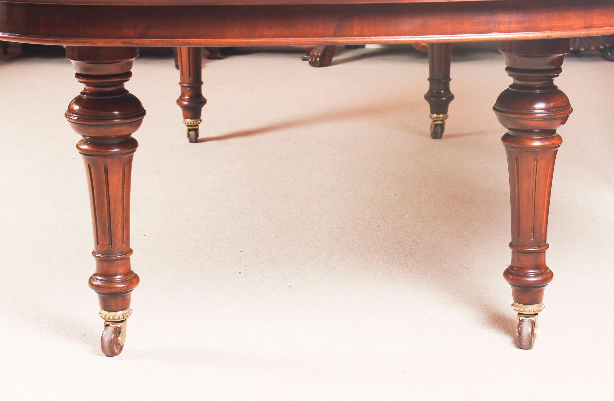 Antique Victorian Flame Mahogany D End Extending Dining Table, 19th Century 13