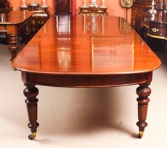 Antique Victorian Flame Mahogany D End Extending Dining Table 19th Century