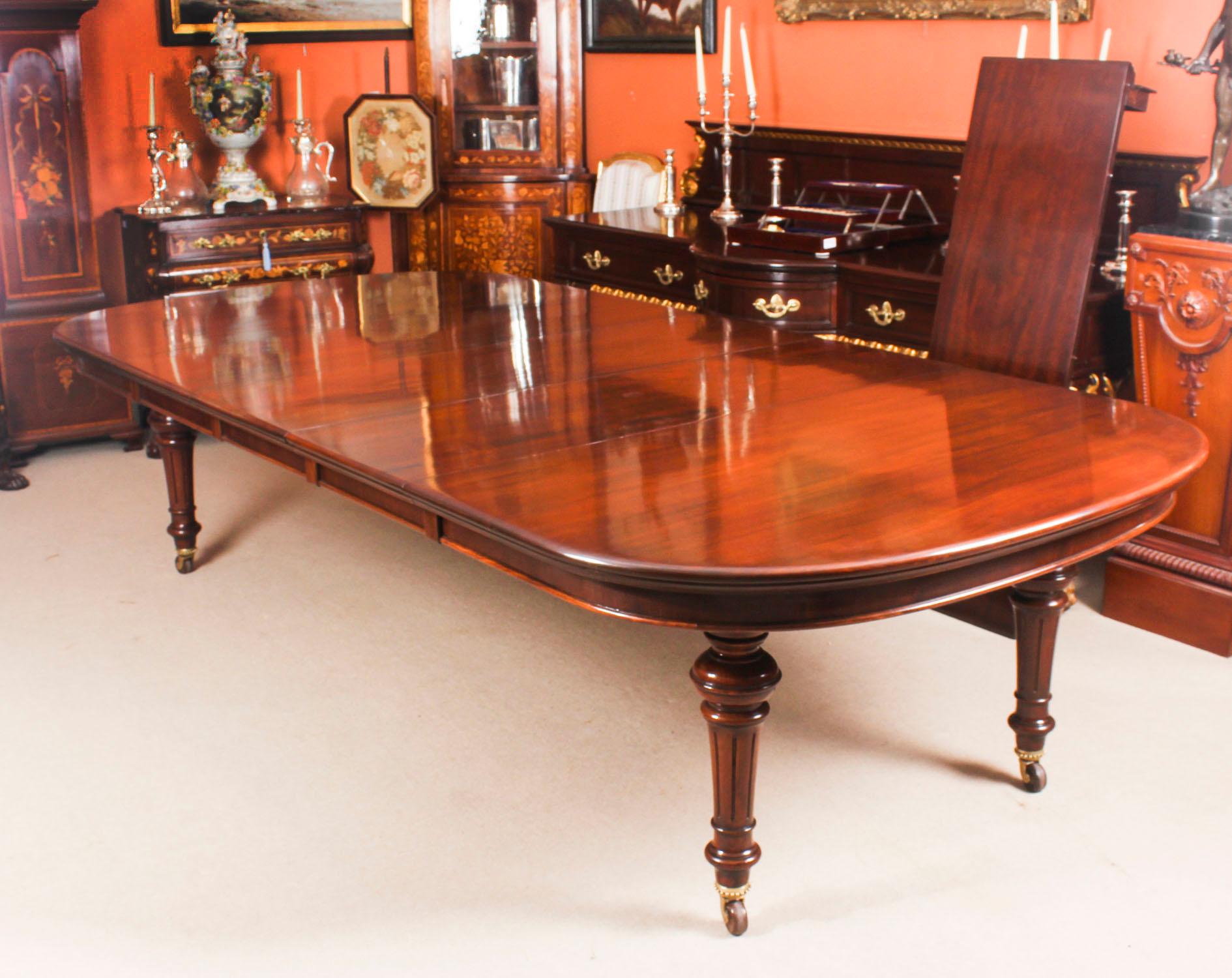 Antique Victorian Flame Mahogany D End Extending Dining Table, 19th Century 1