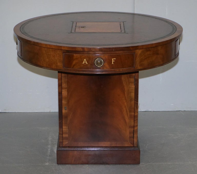 Antique Victorian Flamed Hardwood Revolving Rent Drum Table Brown ...
