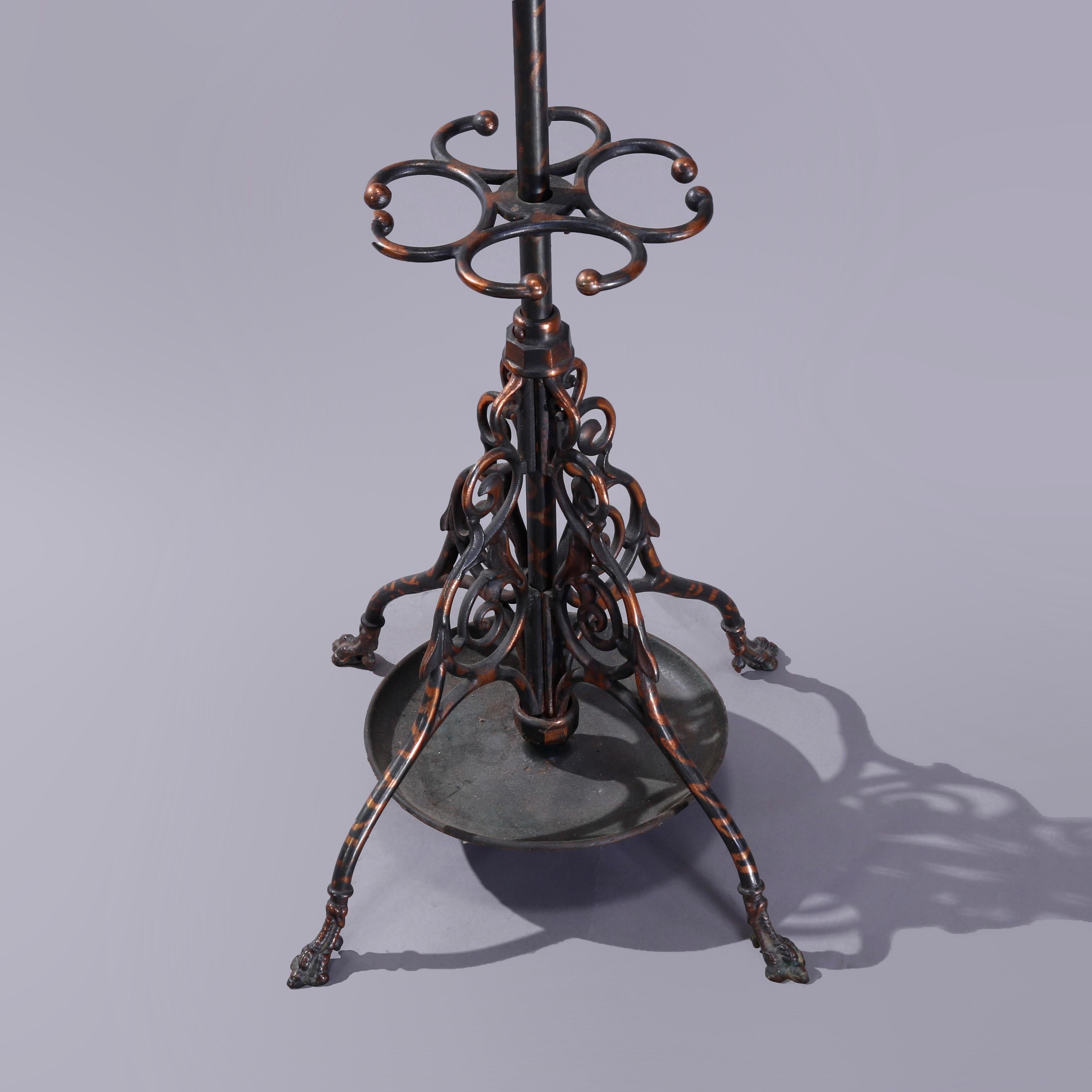 Antique Victorian Flashed Copper & Wrought Iron Coat & Umbrella Tree, circa 1900 6