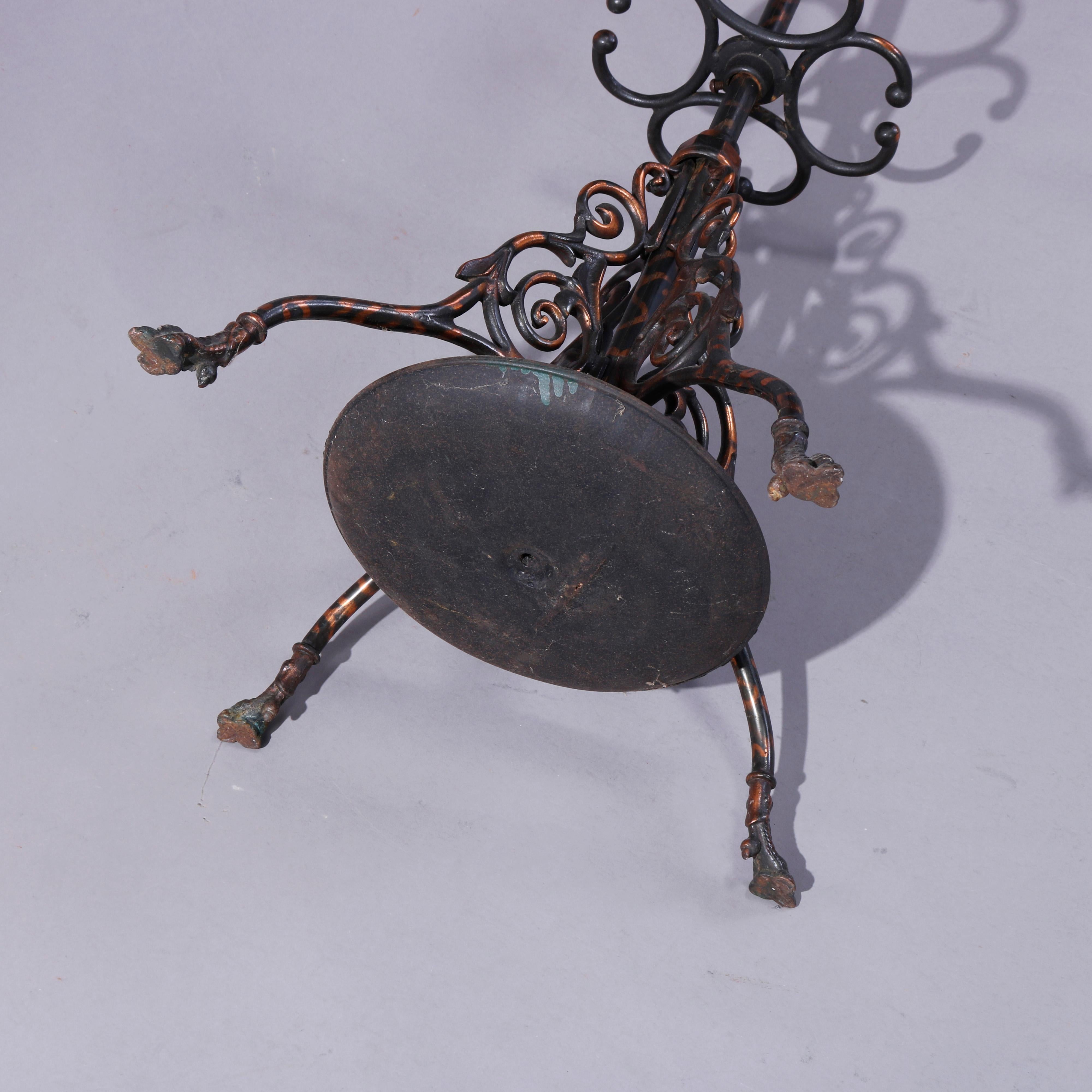 Antique Victorian Flashed Copper & Wrought Iron Coat & Umbrella Tree, circa 1900 13