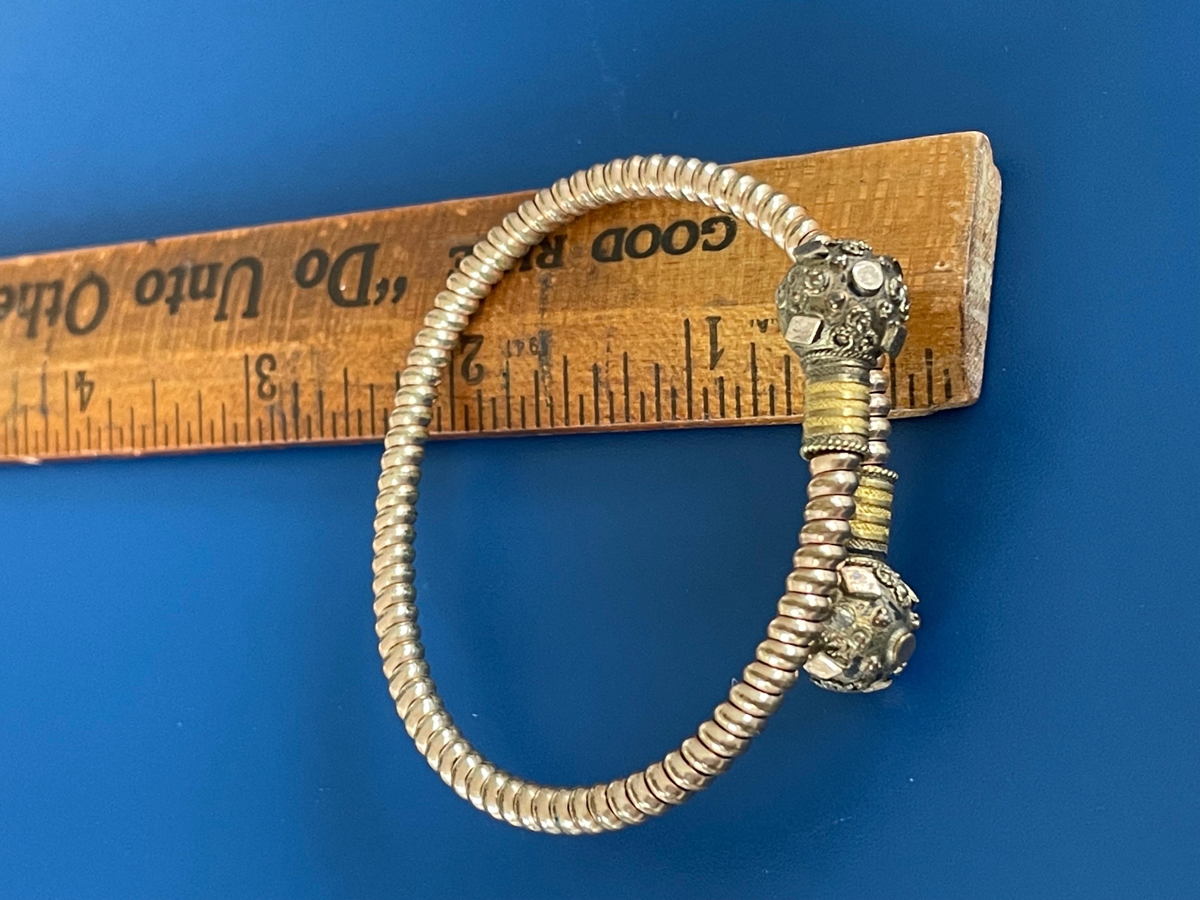 Antique Victorian Flexible Coil Snake-Style Gold Filled Wrap Bracelet For Sale 1
