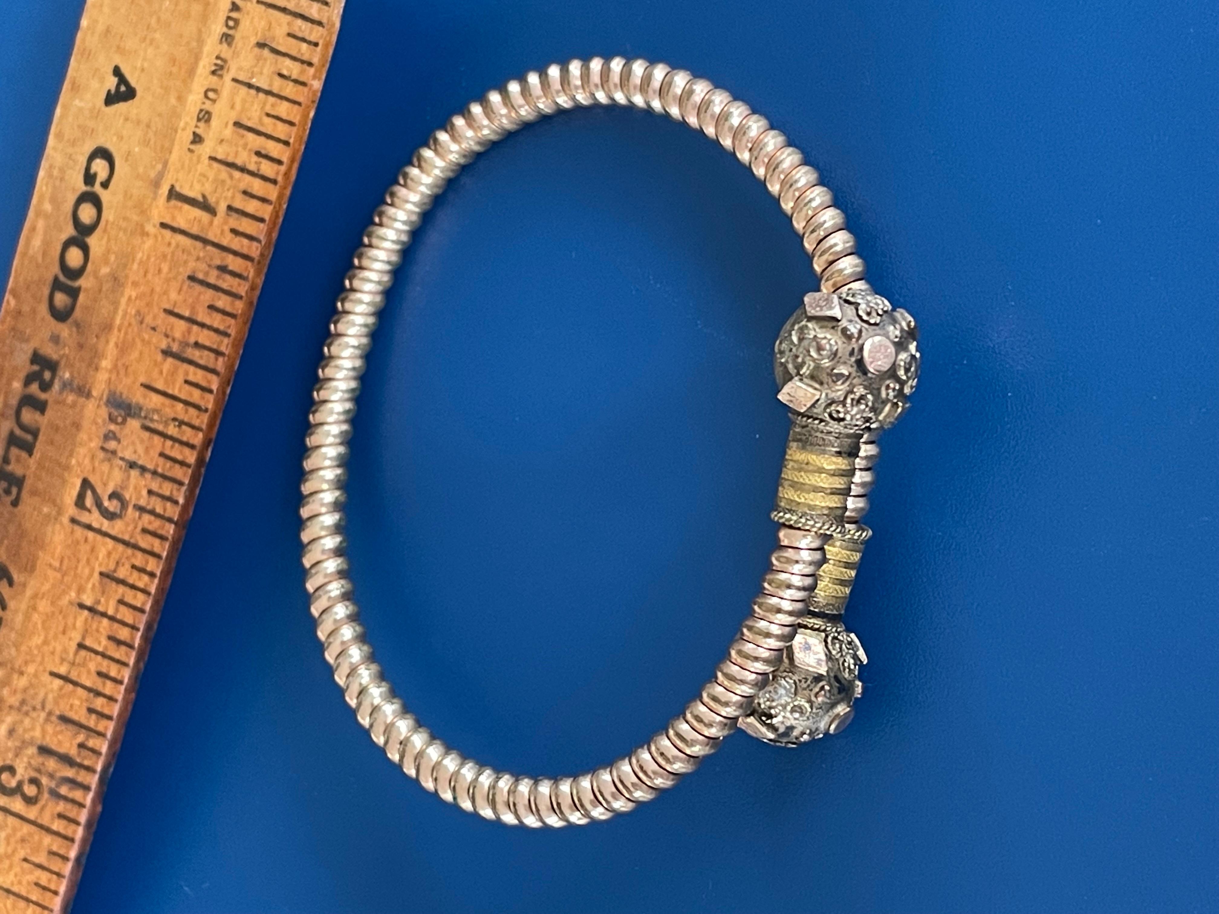 Antique Victorian Flexible Coil Snake-Style Gold Filled Wrap Bracelet For Sale 2