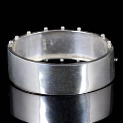Antique Victorian Floral Bangle Sterling Silver Dated 1885