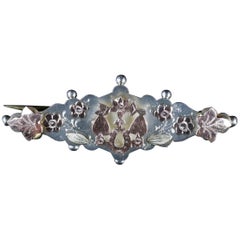 Antique Victorian Floral Horseshoe Brooch Silver, circa 1900