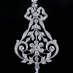 Antique Victorian Floral Paste Stone Pendant Silver, circa 1900