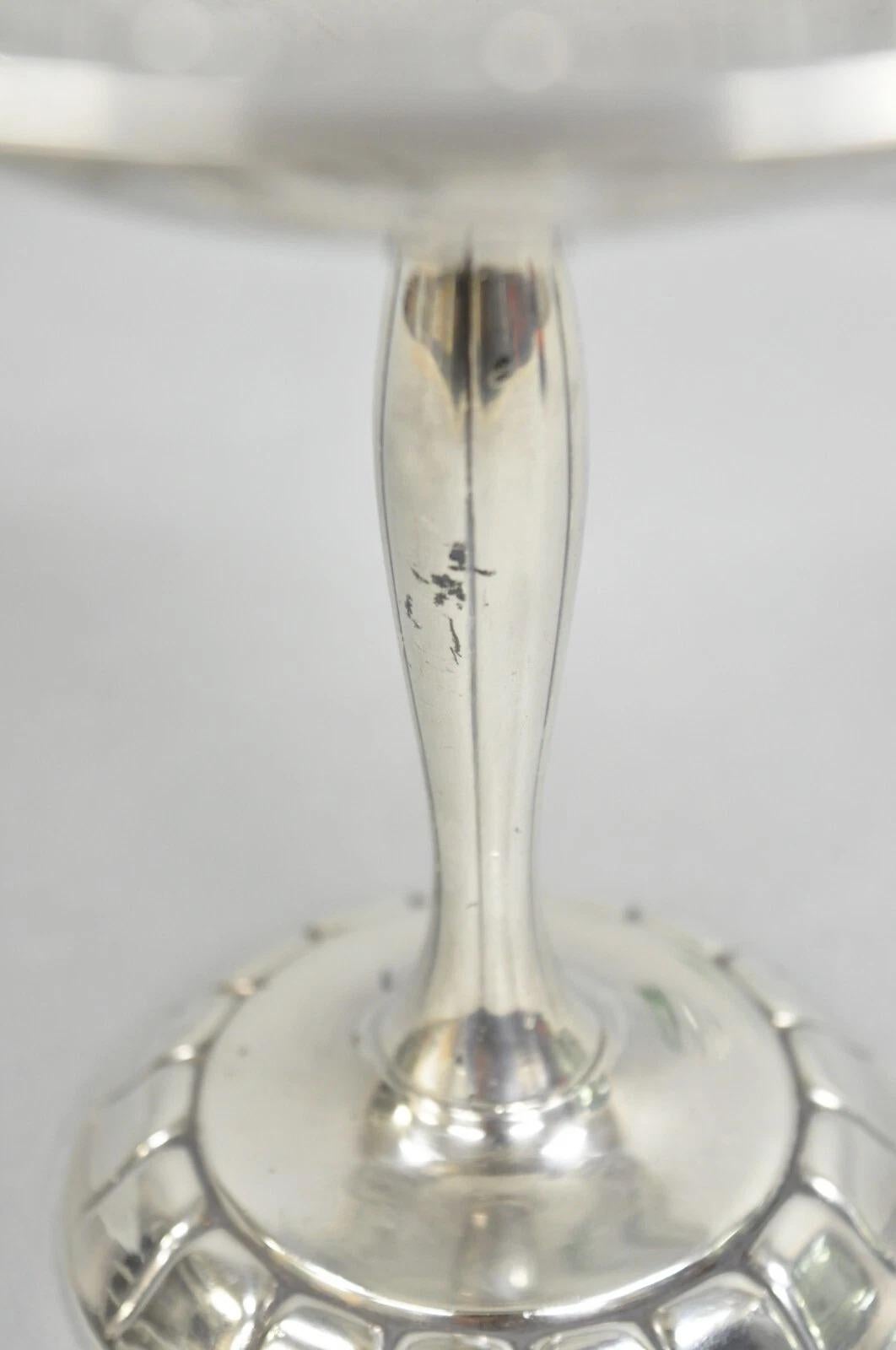 Antike viktorianische versilberte Kompottschale mit Fuß aus WMA Rogers mit Blumenrepousse, WMA (Versilberung) im Angebot