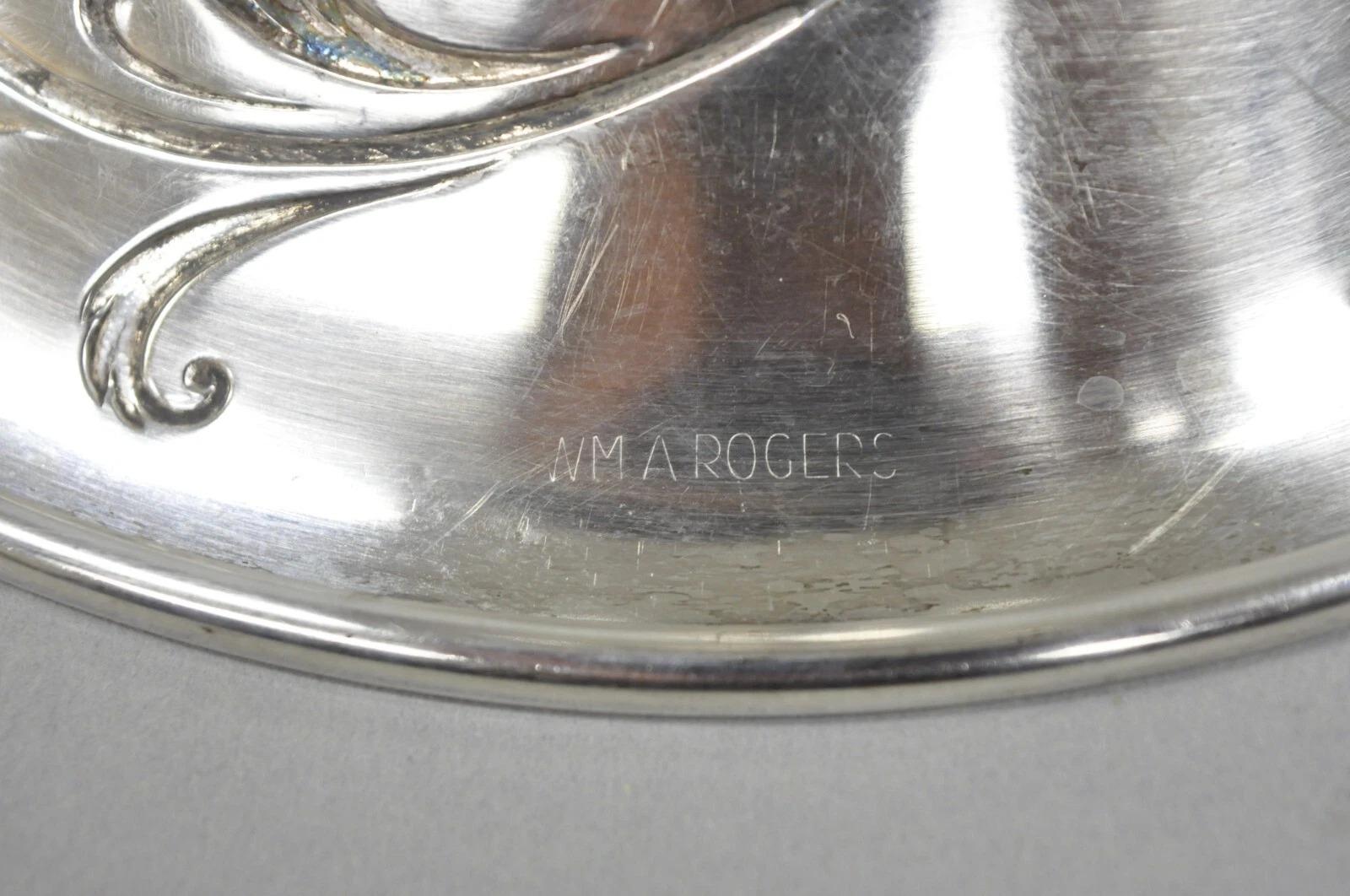 Antike viktorianische versilberte Kompottschale mit Fuß aus WMA Rogers mit Blumenrepousse, WMA im Angebot 2