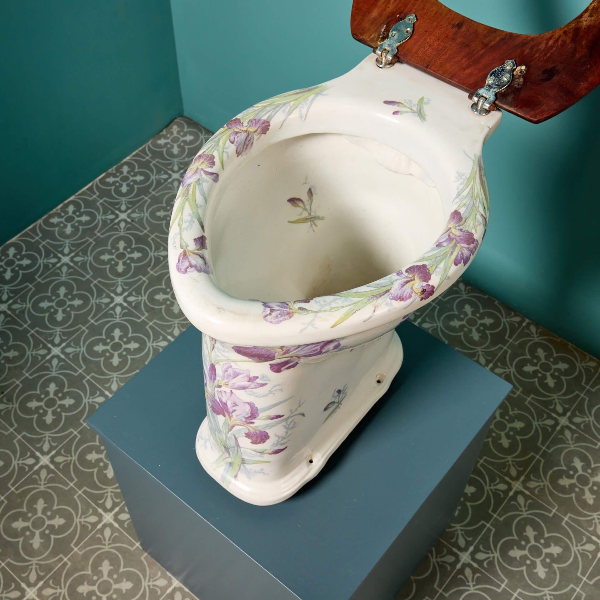 Antique Victorian Floral Toilet For Sale 1