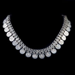 Antique collier de fleurs victorien en argent Sterling, circa 1880