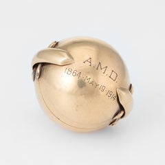 Antique Victorian Folding Picture Frame Orb Pendant Charm Vintage 14 Karat Gold