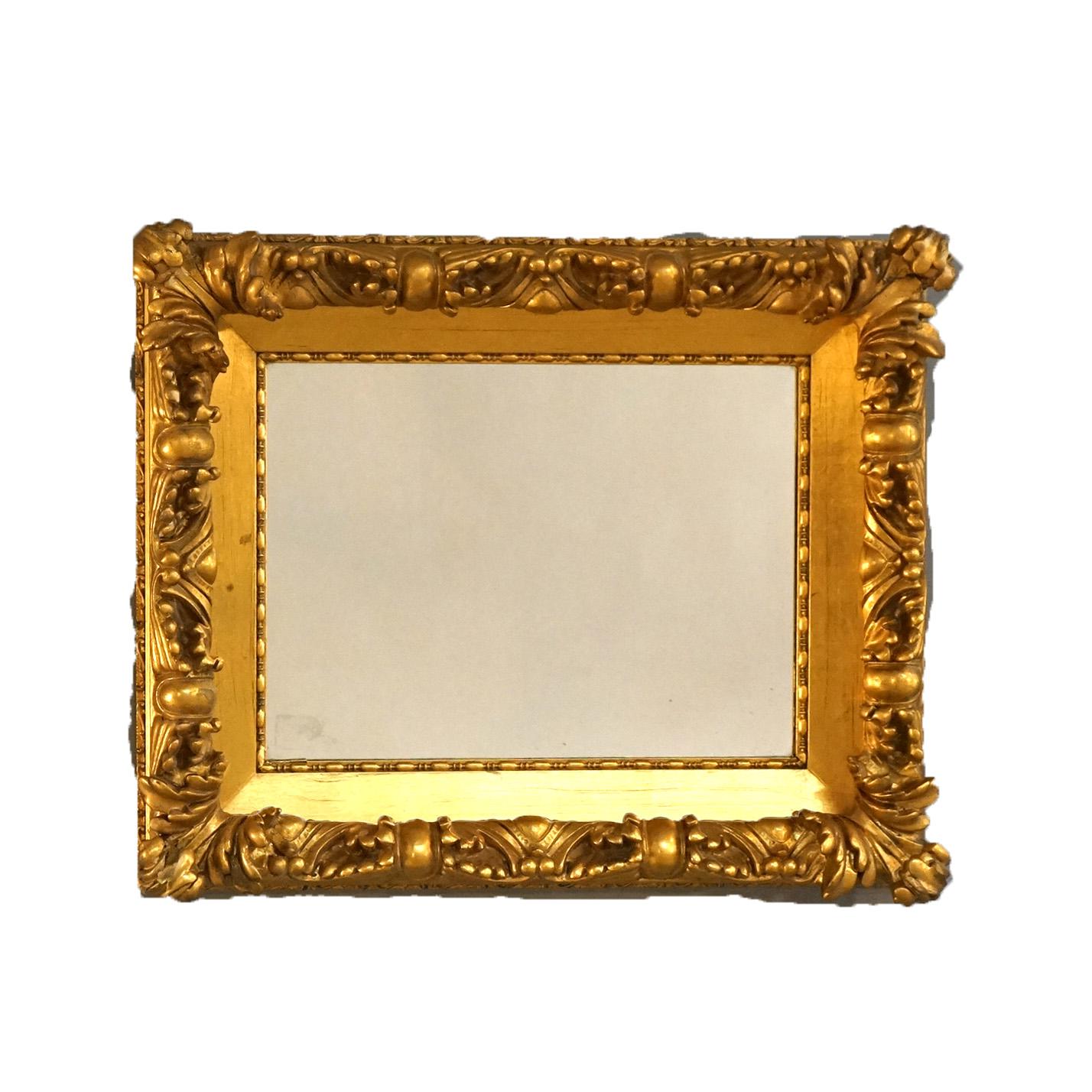 Antique Victorian Foliate Carved Giltwood Framed Wall Mirror C1890

Measures- 17.75''H x 21.5''W x 3.75''D; 14.5'' x 10.75'' sight