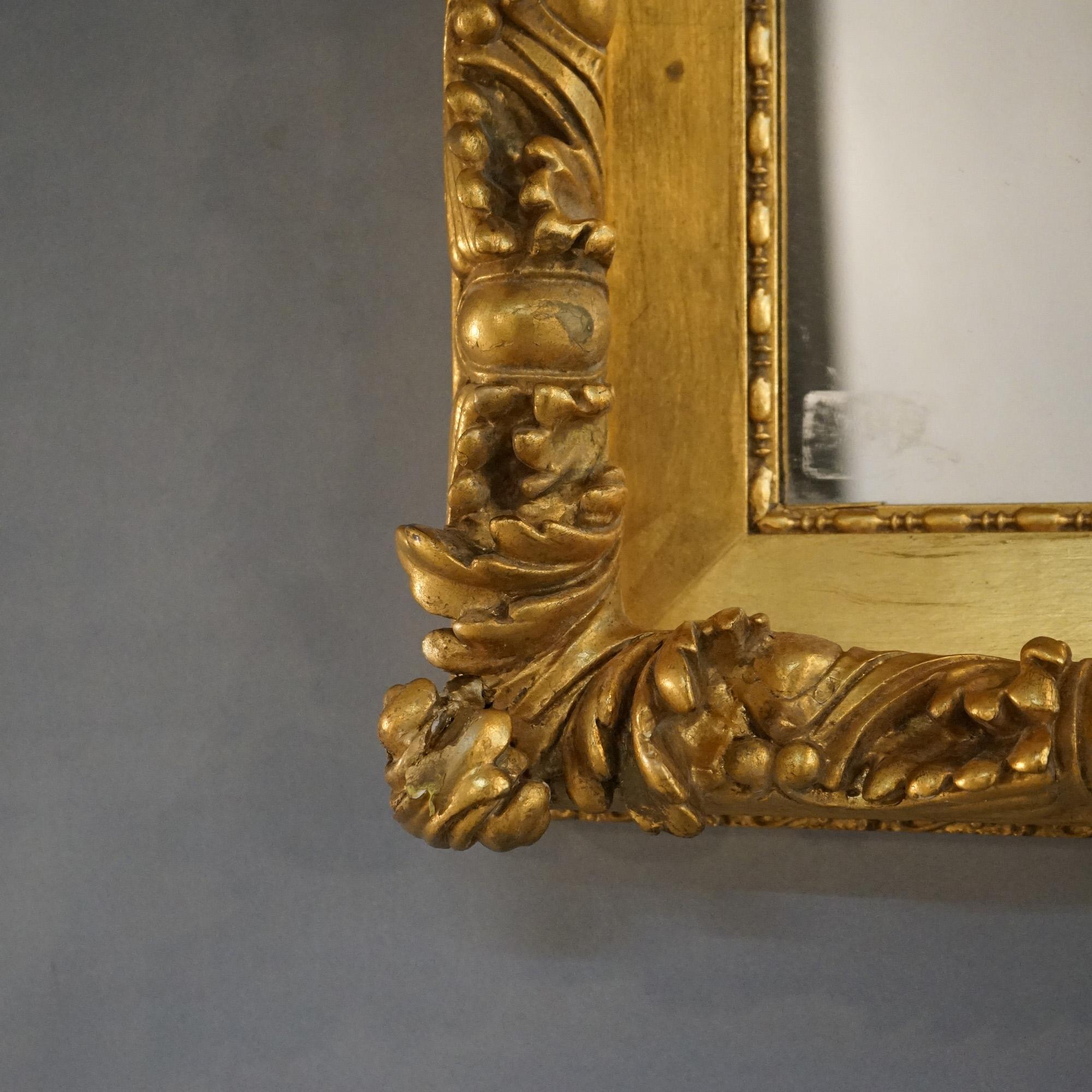 Antique Victorian Foliate Carved Giltwood Framed Wall Mirror C1890 For Sale 2