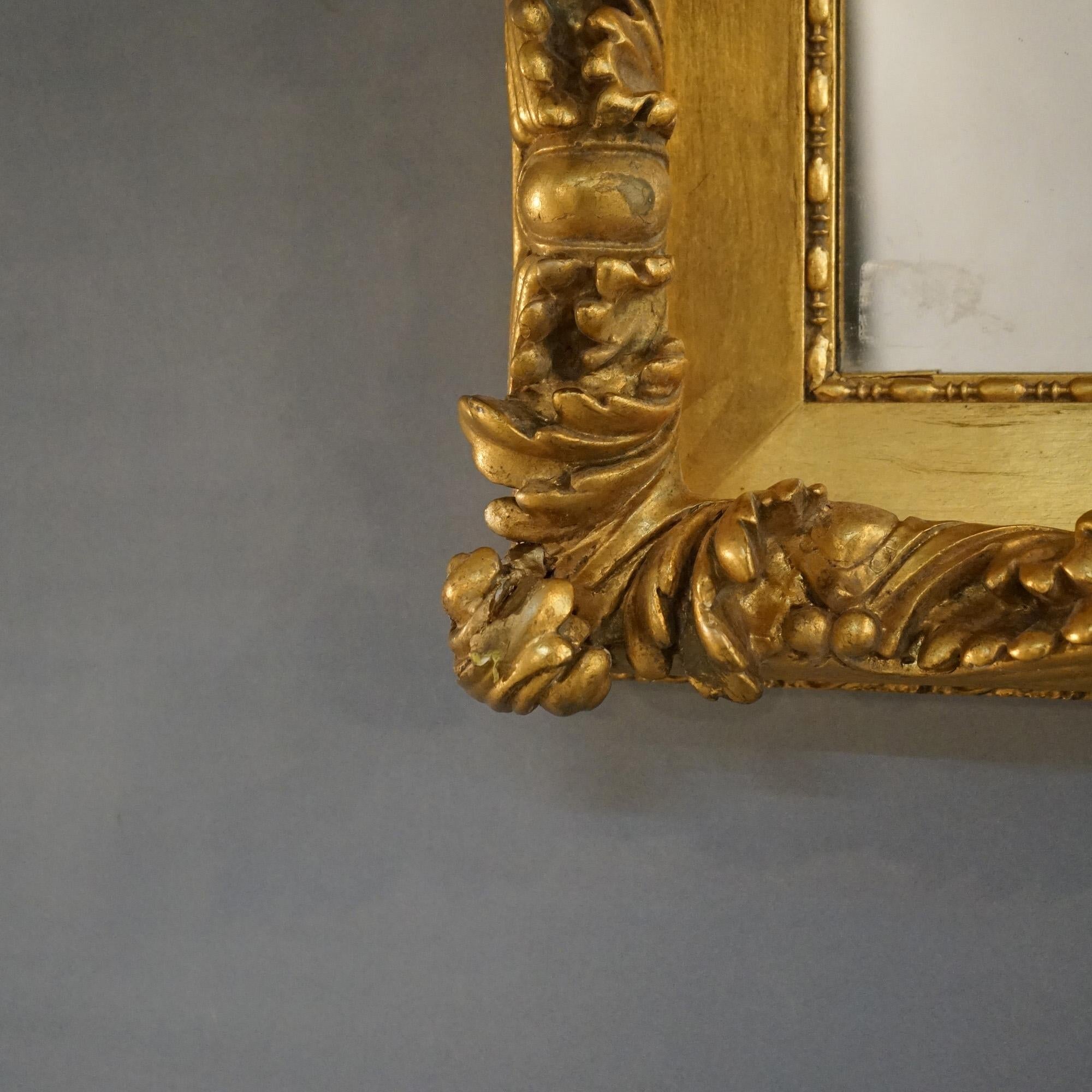Antique Victorian Foliate Carved Giltwood Encaded Wall Mirror C1890 en vente 2