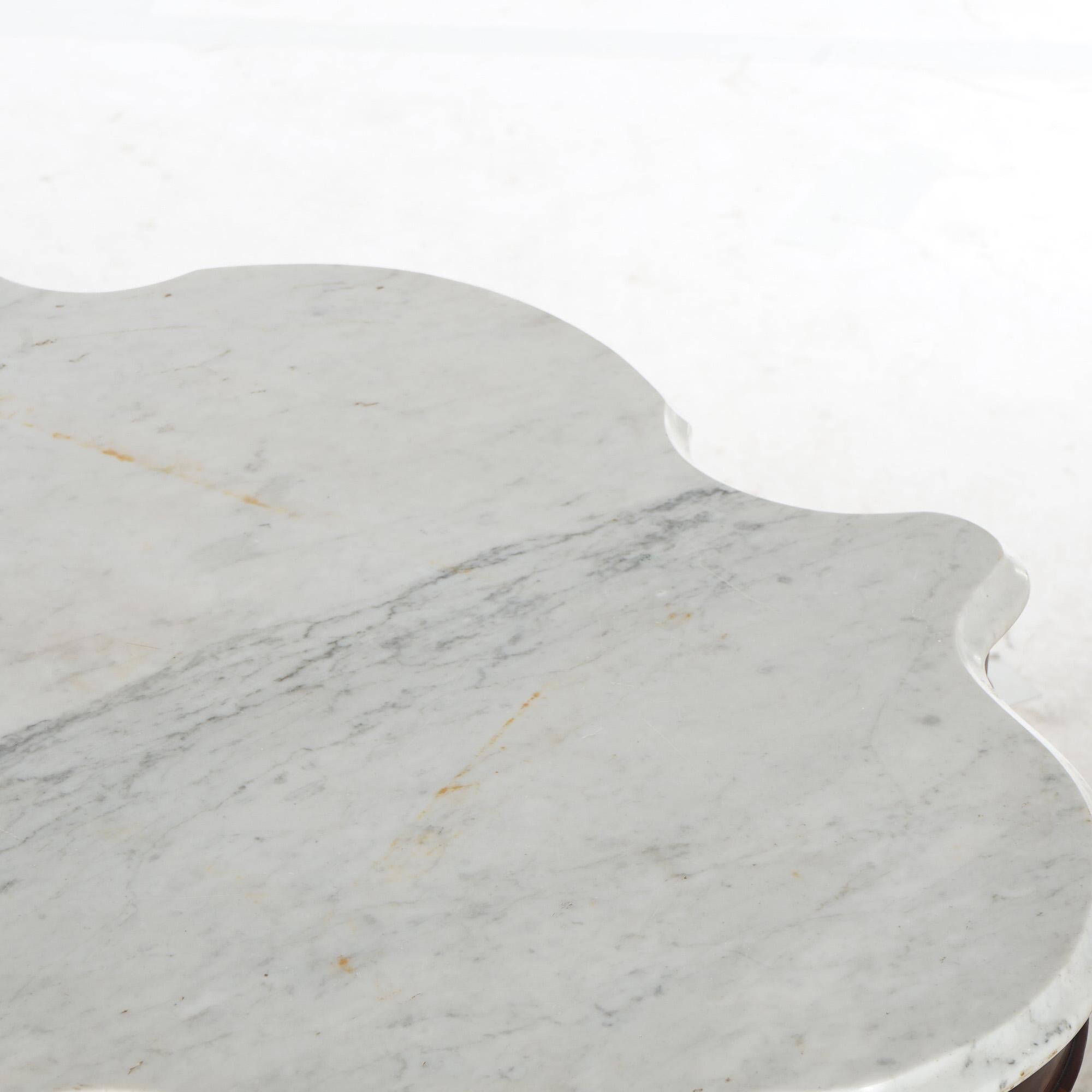 Antike viktorianische Foliate geschnitzt Nussbaum & abgeschrägten Marmor Schildkröte Top Tisch C1890 im Angebot 6