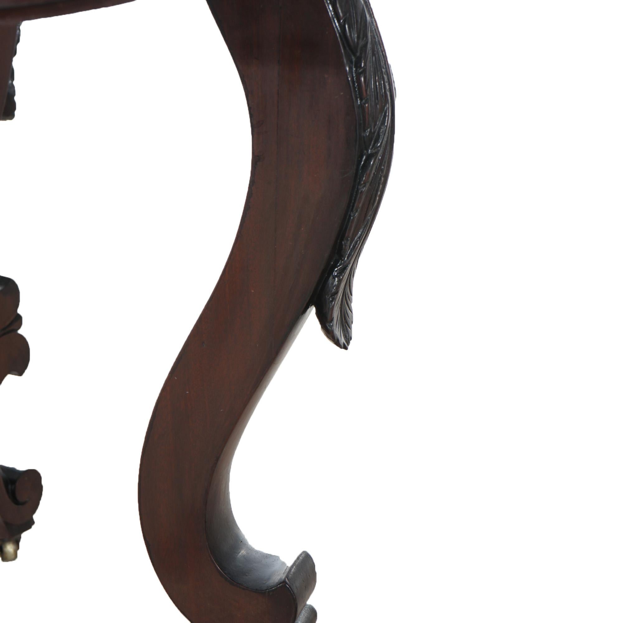Antike viktorianische Foliate geschnitzt Nussbaum & abgeschrägten Marmor Schildkröte Top Tisch C1890 im Angebot 8