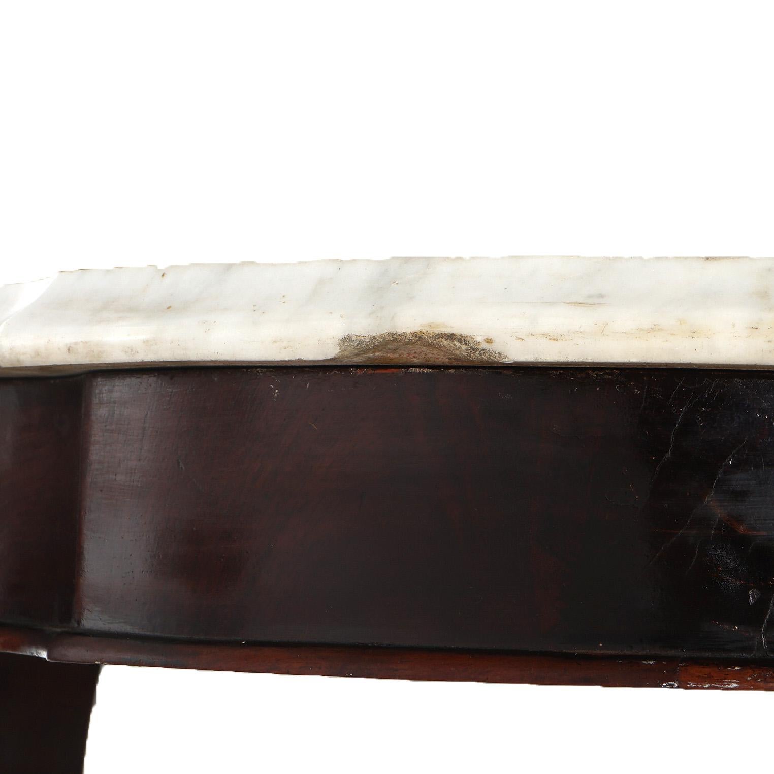 Antike viktorianische Foliate geschnitzt Nussbaum & abgeschrägten Marmor Schildkröte Top Tisch C1890 im Angebot 13