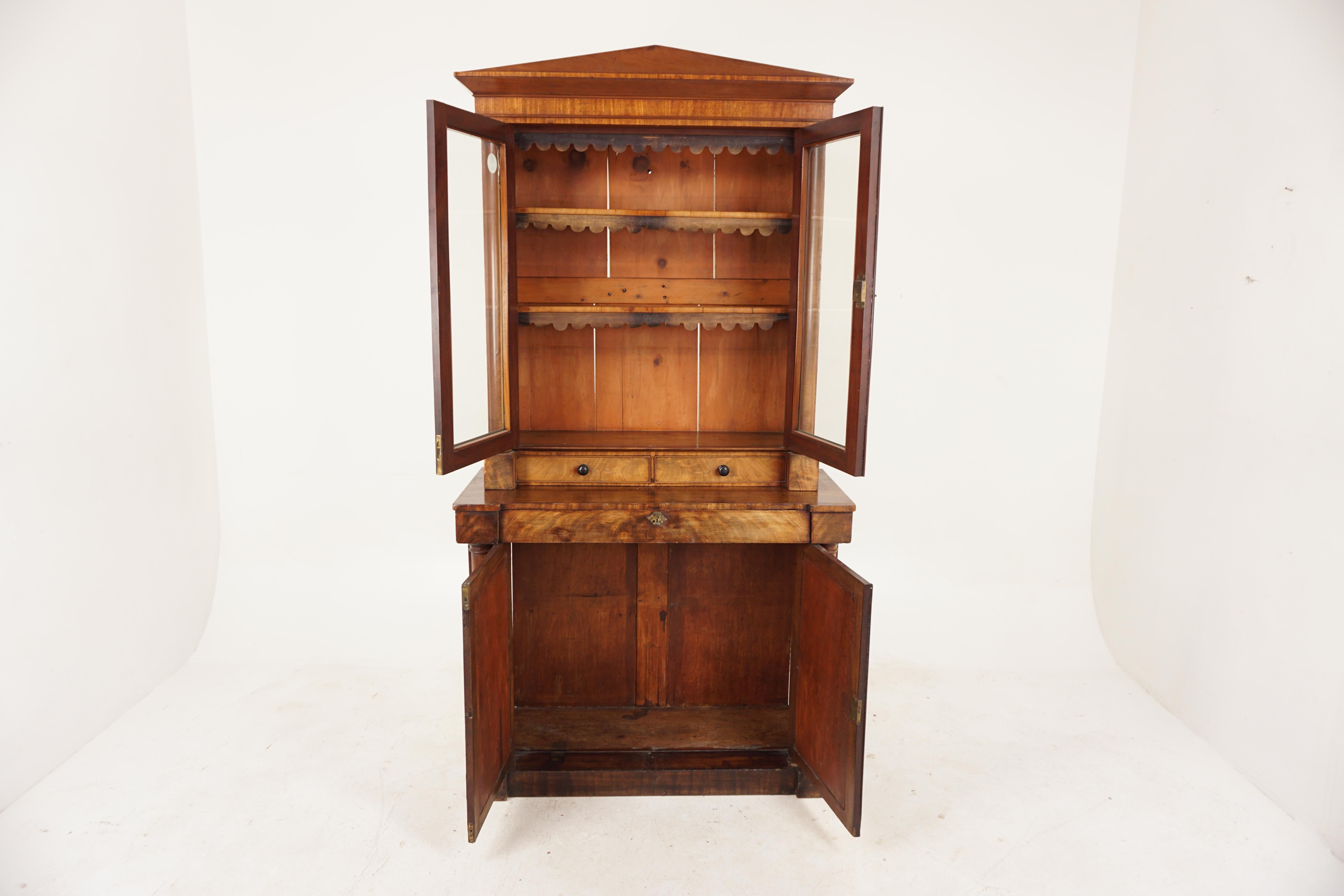 Scottish Antique Victorian Four Door Cabinet Bookcase Display Cabinet For Sale