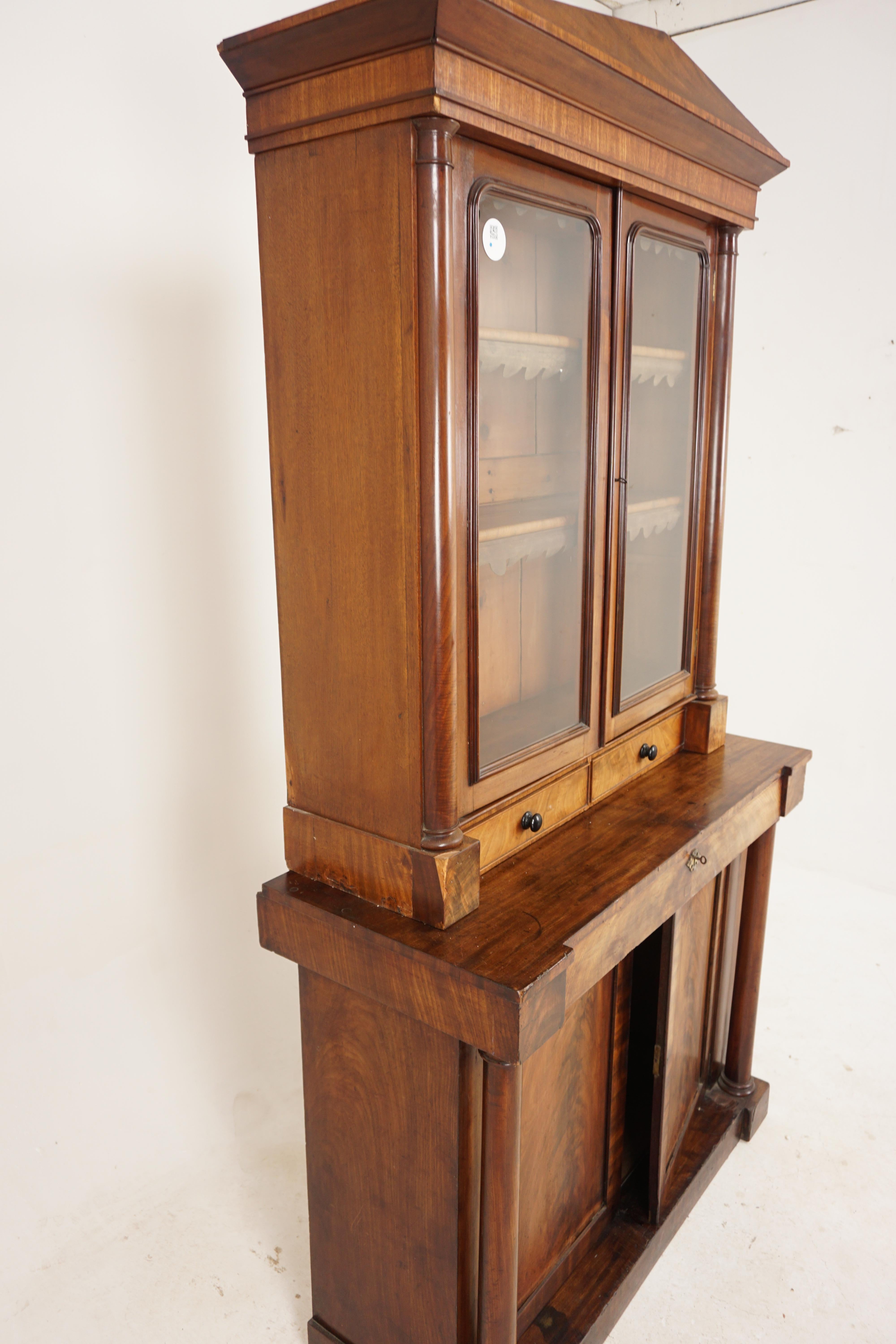 Antique Victorian Four Door Cabinet Bookcase Display Cabinet For Sale 2