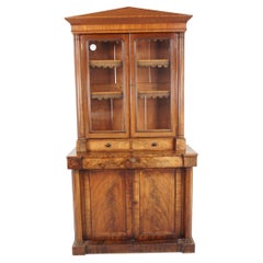 Antique Victorian Four Door Cabinet Bookcase Display Cabinet