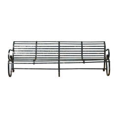 Antique Victorian Four Seater Wrought Iron Garden Bench