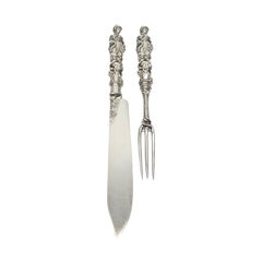 Antique Victorian Francis Higgins II Sterling Silver Fork & Knife Set #18210
