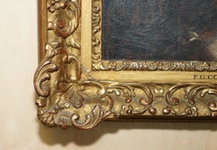 ANTIQUE VICTORIAN FREDERICK GEORGE COTMAN 1882 OIL PAINTING OF A BLACKSMiTH