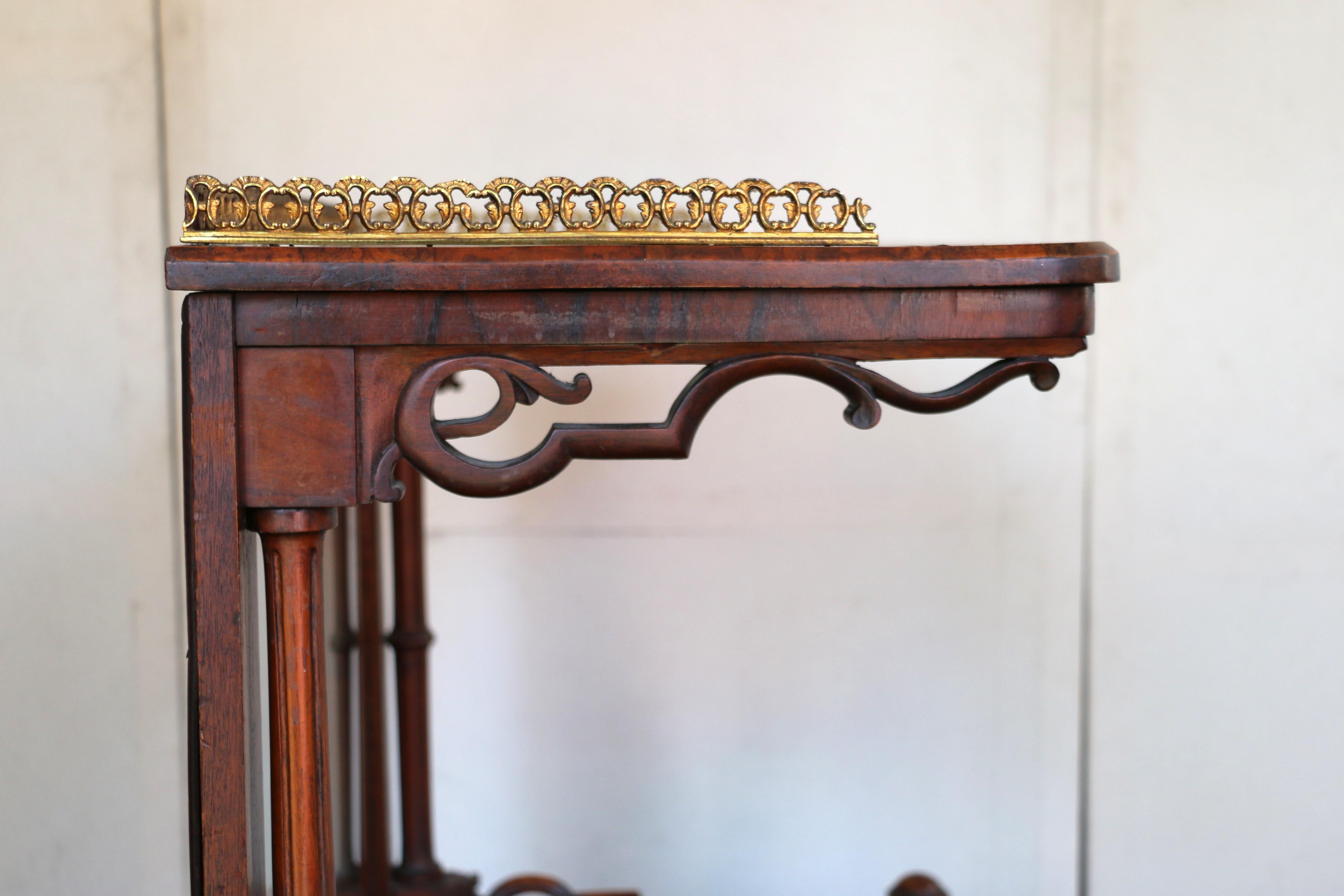 Antique Victorian Freestanding Burr Walnut Music Canterbury Whatnot For Sale 6