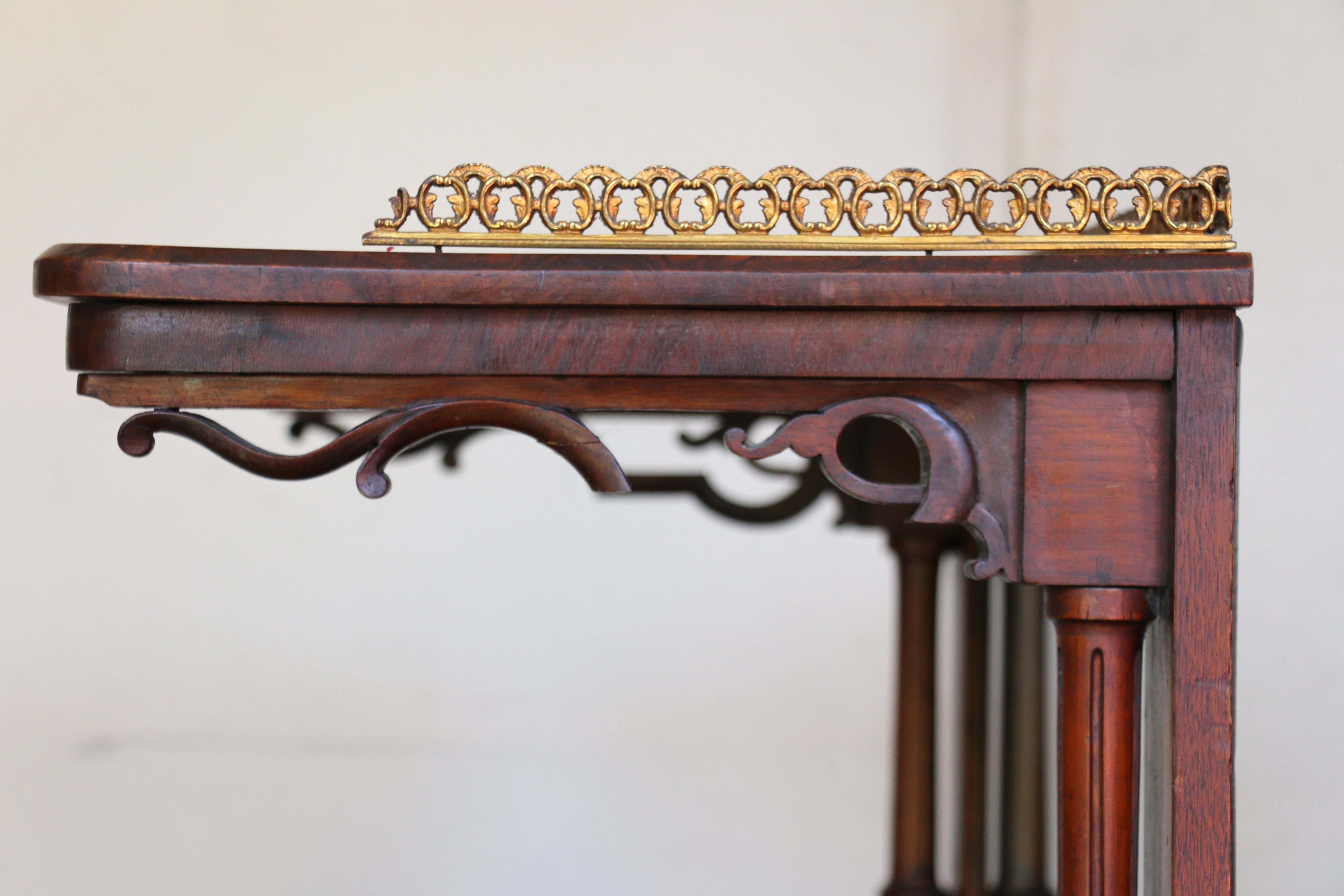 Antique Victorian Freestanding Burr Walnut Music Canterbury Whatnot For Sale 8