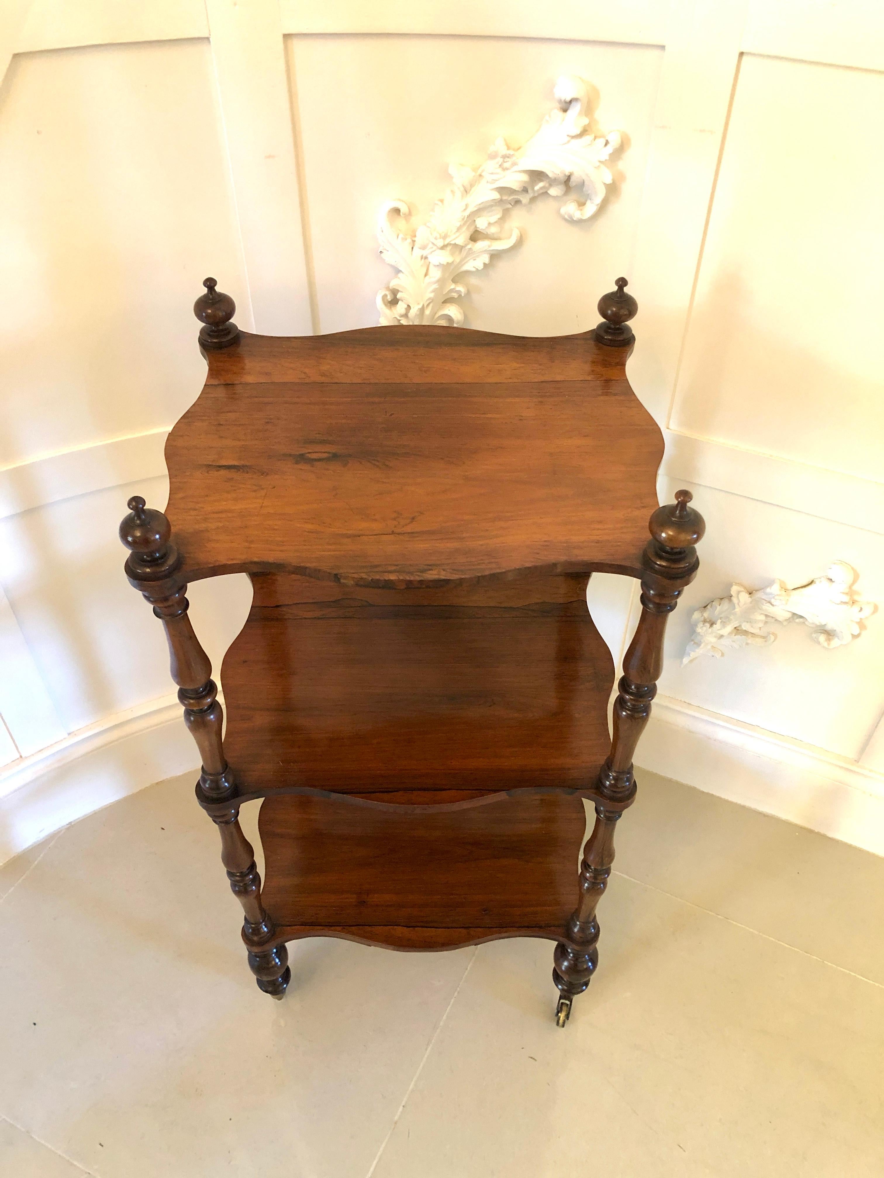 Antique Victorian Freestanding Rosewood Whatnot For Sale 3