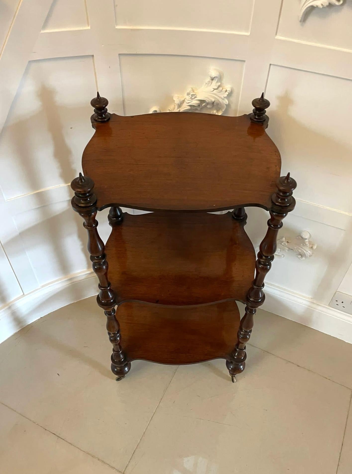 Antique Victorian Freestanding Rosewood Whatnot For Sale 5