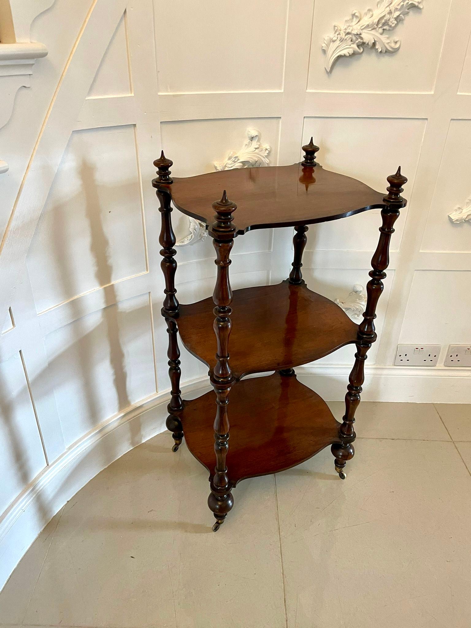 English Antique Victorian Freestanding Rosewood Whatnot For Sale