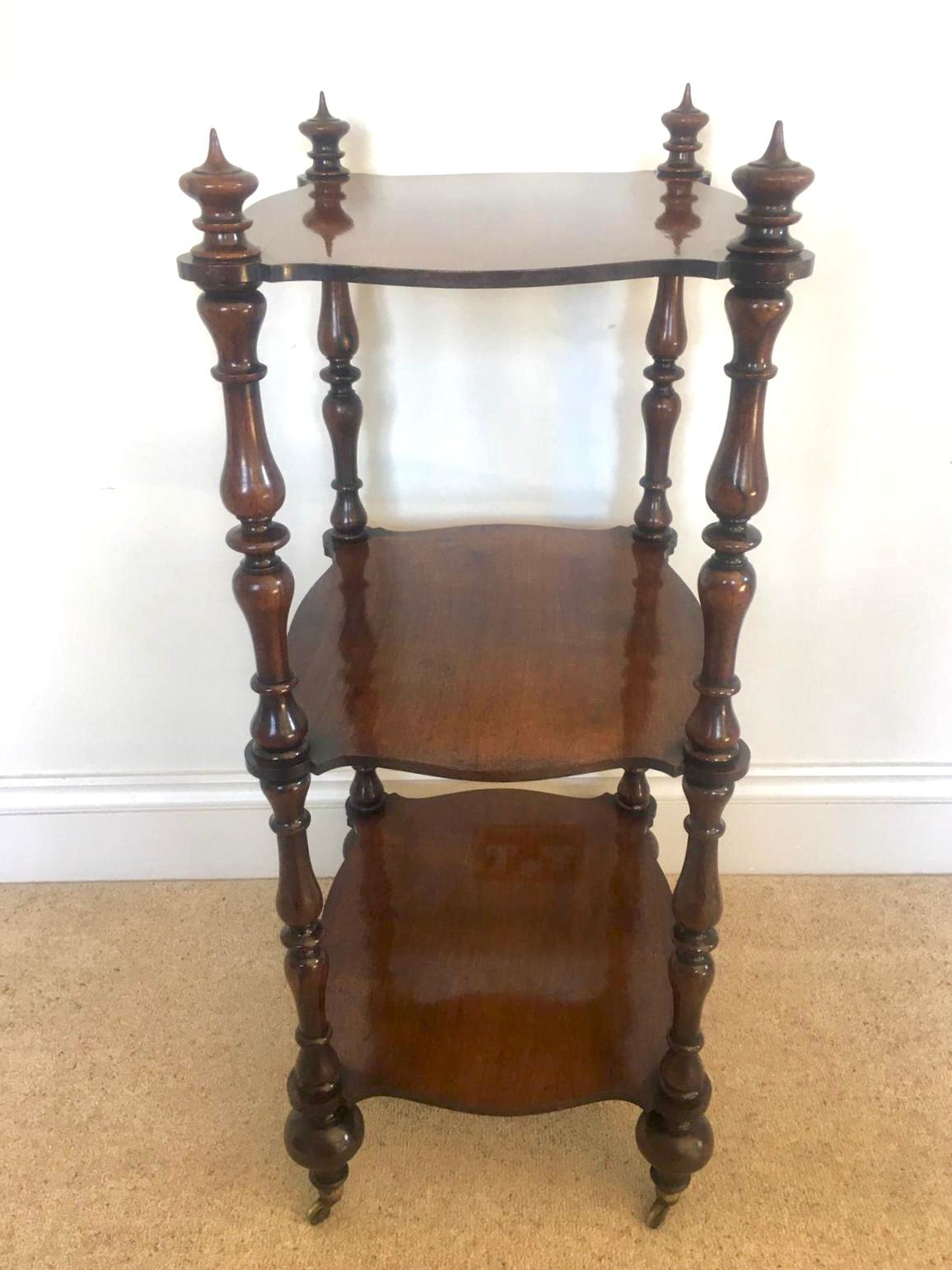 Antique Victorian Freestanding Rosewood Whatnot In Good Condition In Suffolk, GB